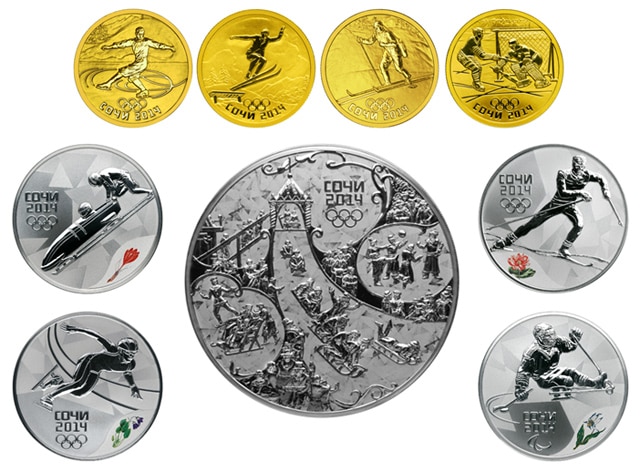 Монеты из драгоценных металлов Сочи