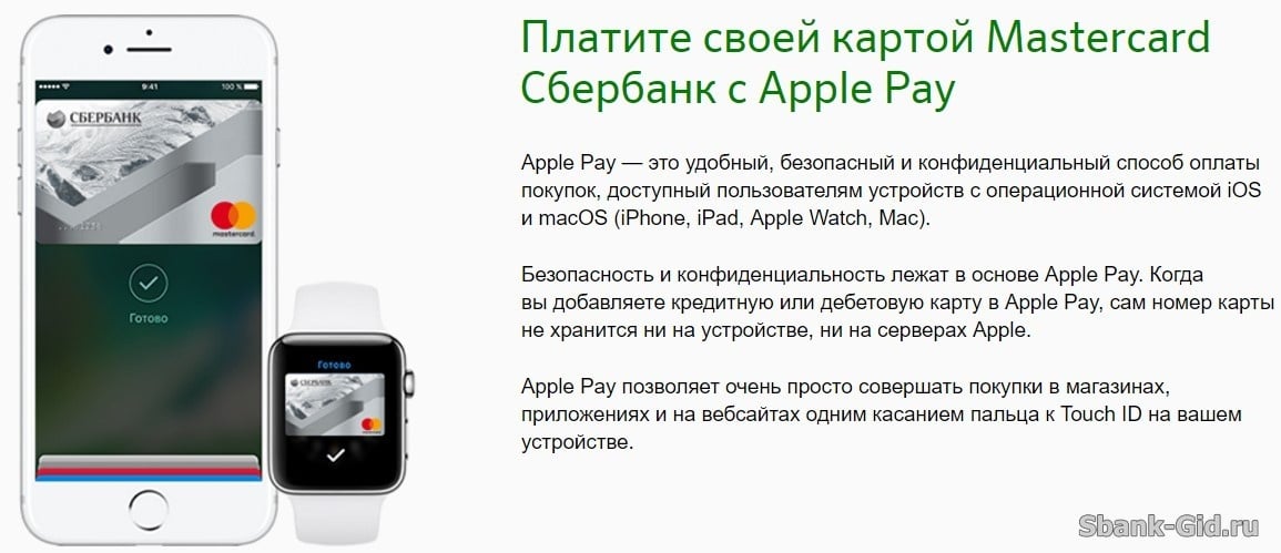 Использование сервиса Apple Pay c картой Visa от Сбербанка