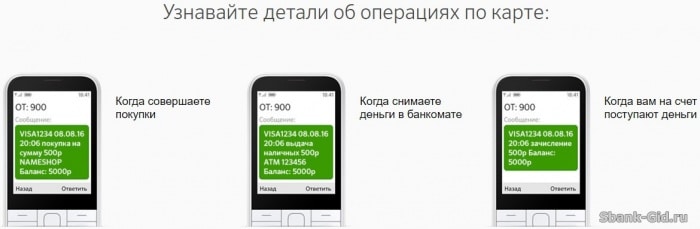 Функции мобильного банка Сбербанка